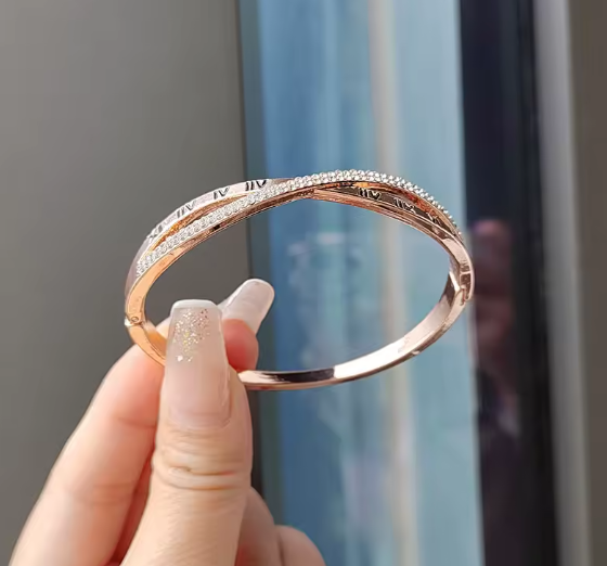 Classic Cross Roman Numeral Bracelet For Women Fashion Stainless Steel